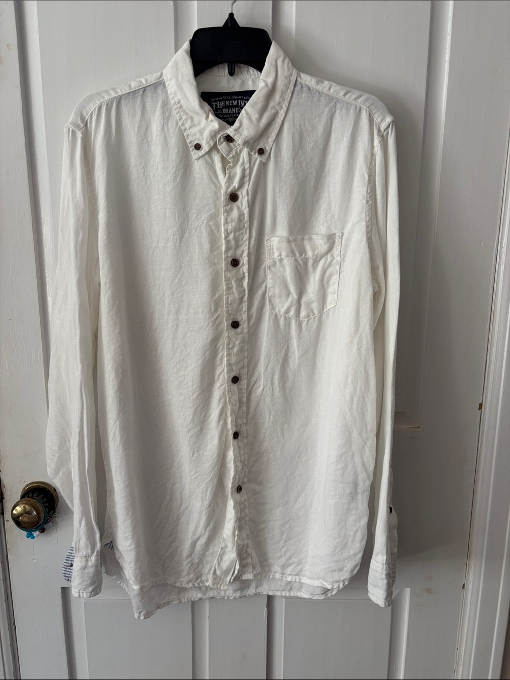 White Button-Down Casual Shirt
